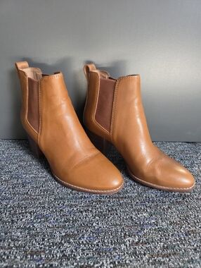 Madewell Women's Tan Leather Chelsea Ankle Boots